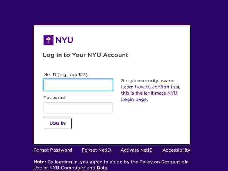 New York University, NYU Student Portal Login: nyu.edu